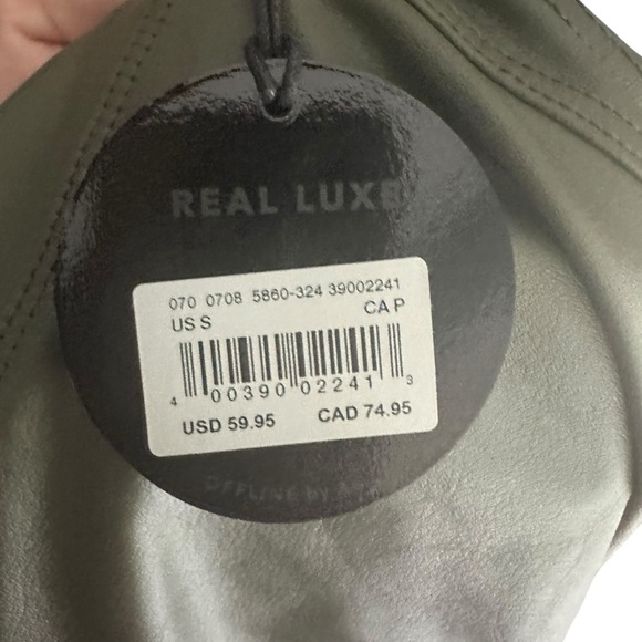Aerie Offline Luxe Faux Leather Leggings Green NWT - Picture 7 of 7